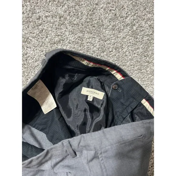 Burberry Men's Size 36R Gray Wool Dress Pants Slim Fit Made In Italy